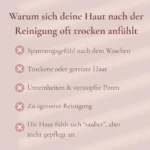 Bio Gesichtsreinigung gegen Unreinheiten. Natürlich, Bio und Vegan. Mit Aloe Vera und Kamille – Feuchtigkeitsspendend – Bild 4