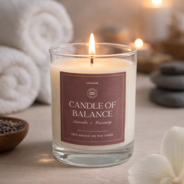 Handgemachte Sojakerze aus Spanien, 100% vegan – Lavendel & Rosmarin