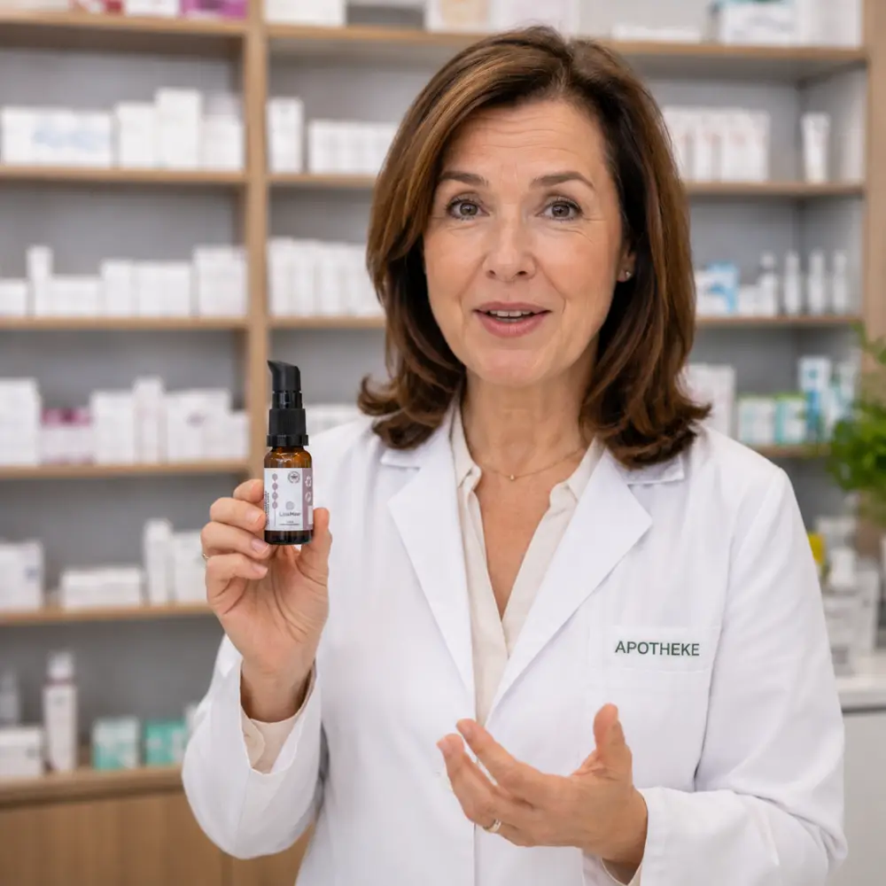 Apothekerin mit Augencreme
