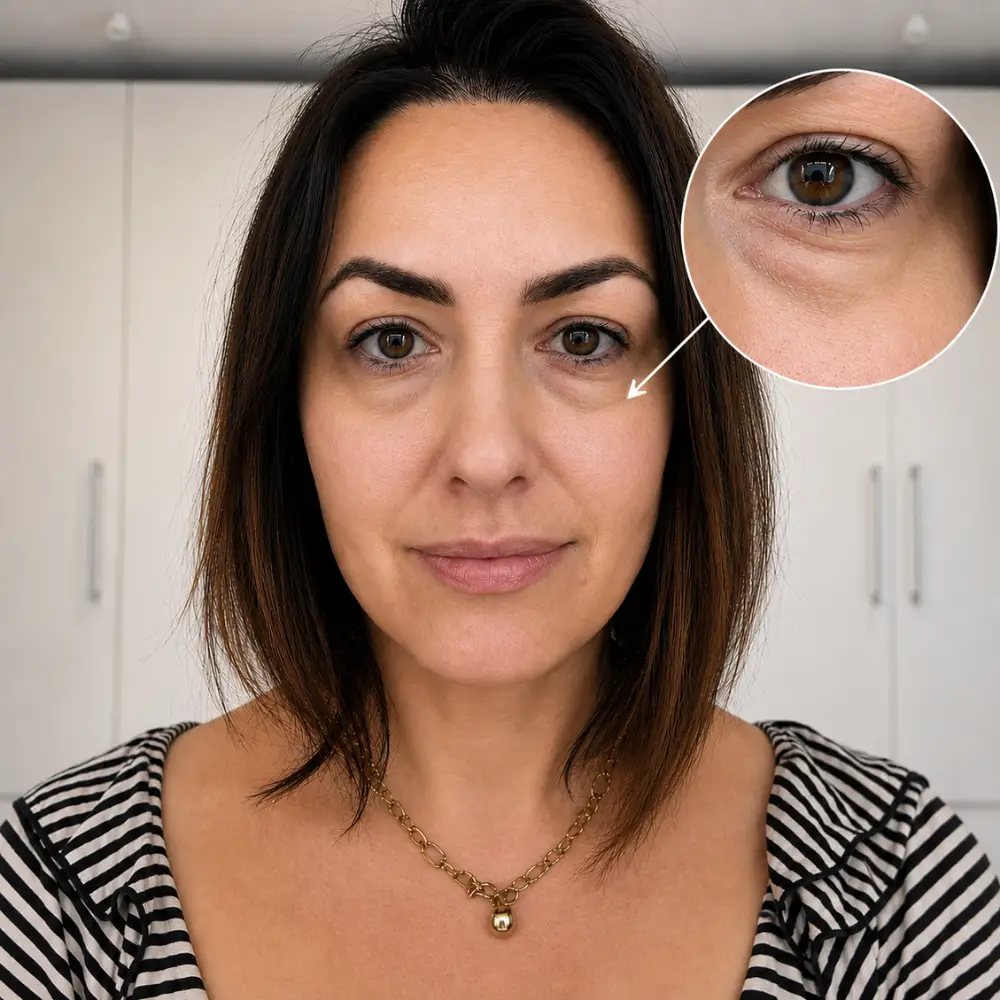 Frau mit Augenschwellungen
